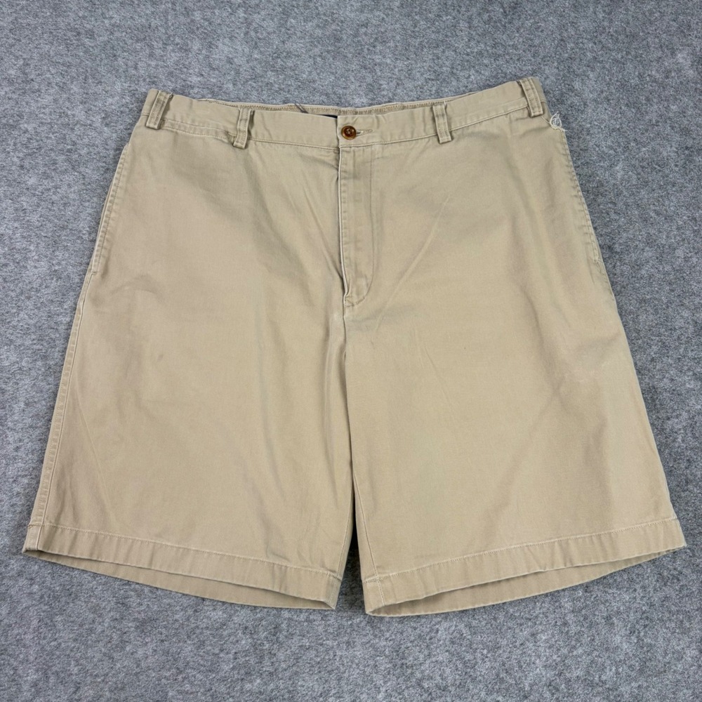 Nautica Clipper Relax Fit Chino Shorts Mens 38W Tan Khaki Cotton Twill Casual